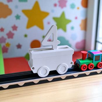 Geburtstagszug Lokomotive Waggon Kerzenhalter Kindergeburtstag Anhänger Lok Geburtstagszahl aus Raysin - Artikel-Nr. 1100012